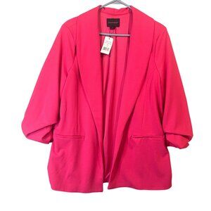 Dakota Blue Womens XL Pink Open Front Blazer 3/4 Sleeves Lightweight Design NWT